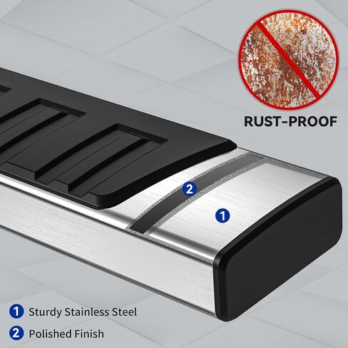 6.5 Inches Running Boards & Steps Compatible with 2019-2025 Chevy Silverado/GMC Sierra 1500, 2020-2025 Silverado/Sierra 2500HD 3500HD Crew Cab (Excl. 2019 1500 LD), Silver Nerf Bars Side Step in Saudi Arabia