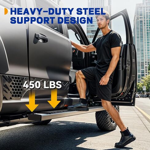 6.5 Inches Running Boards & Steps Compatible with 2019-2025 Chevy Silverado/GMC Sierra 1500, 2020-2025 Silverado/Sierra 2500HD 3500HD Crew Cab (Excl. 2019 1500 LD), Silver Nerf Bars Side Step in Saudi Arabia