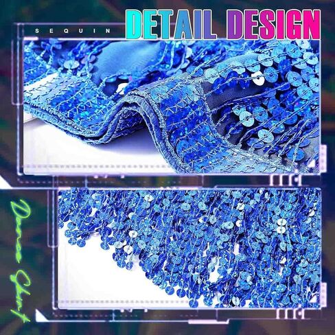 Sequin Tassel Skirt Belly Dance Skirt Sparkly Hip Scarf Skirt Halloween Rave Costume for Women Gold in Saudi Arabia