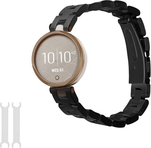 حزام بديل kwmobile متوافق مع حزام Garmin Lily الرياضي - 5.5-8.7 بوصة (14-22 سم) أشرطة من الفولاذ المقاوم للصدأ - ذهبي وردي in Saudi Arabia