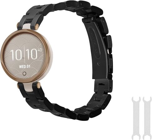 حزام بديل kwmobile متوافق مع حزام Garmin Lily الرياضي - 5.5-8.7 بوصة (14-22 سم) أشرطة من الفولاذ المقاوم للصدأ - ذهبي وردي in Saudi Arabia