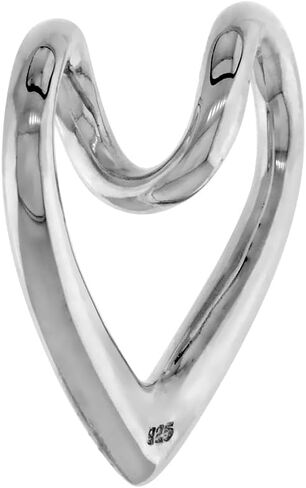 Sterling Silver Floating Heart Necklace Flawless Quality, 3/4 x 3/4 inch wide in Saudi Arabia