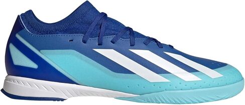 adidas X CRAZYFAST.3 Indoor/Futsal Soccer Shoes, Unisex Adult Sizing, Made with Recycled Materials, Perfected for Indoor/Futsal Competition and Training, White/Black/Lucid Lemon, 7.5 Women/6.5 Men in Saudi Arabia