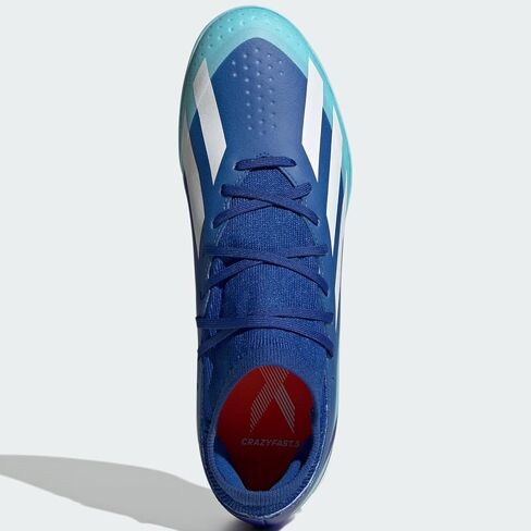 adidas X CRAZYFAST.3 Indoor/Futsal Soccer Shoes, Unisex Adult Sizing, Made with Recycled Materials, Perfected for Indoor/Futsal Competition and Training, White/Black/Lucid Lemon, 7.5 Women/6.5 Men in Saudi Arabia