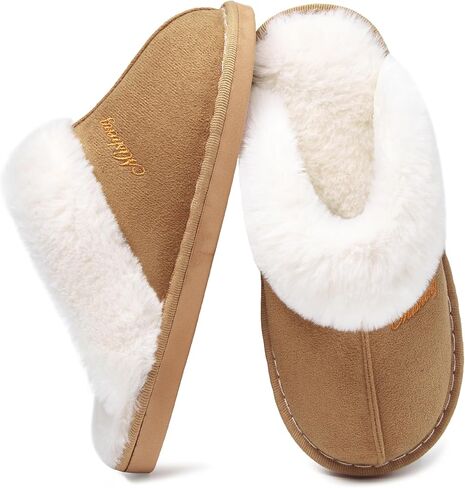 Slippers Women Men Fuzzy House Shoe with Memory Foam Fluffy Comfy Warm Winter Non-Slip Indoor Outdoor in Saudi Arabia