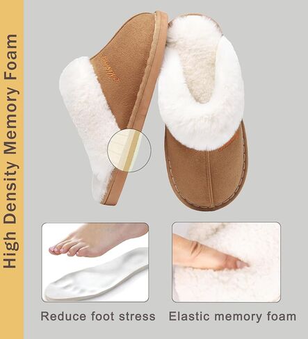 Slippers Women Men Fuzzy House Shoe with Memory Foam Fluffy Comfy Warm Winter Non-Slip Indoor Outdoor in Saudi Arabia