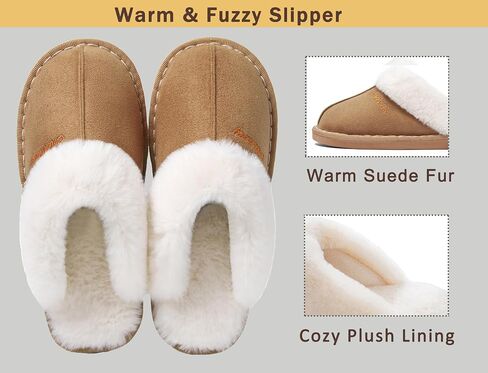 Slippers Women Men Fuzzy House Shoe with Memory Foam Fluffy Comfy Warm Winter Non-Slip Indoor Outdoor in Saudi Arabia