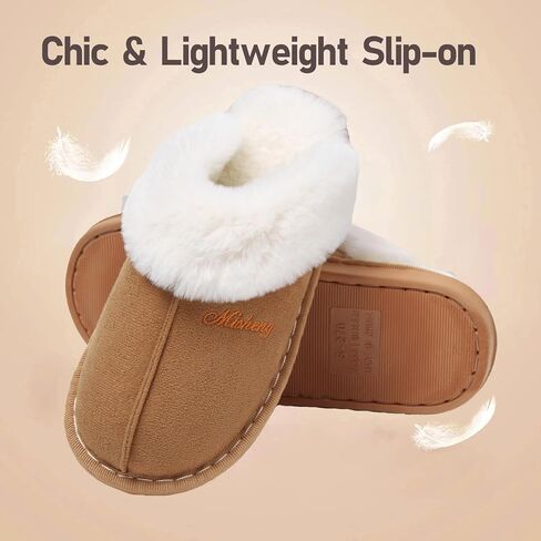 Slippers Women Men Fuzzy House Shoe with Memory Foam Fluffy Comfy Warm Winter Non-Slip Indoor Outdoor in Saudi Arabia