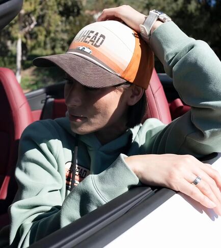 Porsche Ahead Baseball Hat in Orange in Saudi Arabia