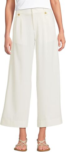 Lands' End Women's Soft Polish High Rise Wide Leg Crop Pants in Saudi Arabia