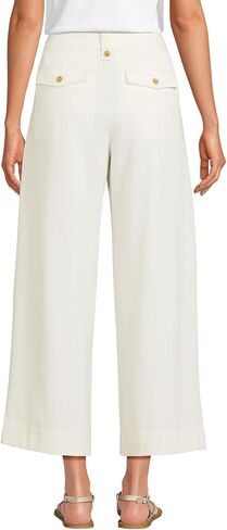 Lands' End Women's Soft Polish High Rise Wide Leg Crop Pants in Saudi Arabia