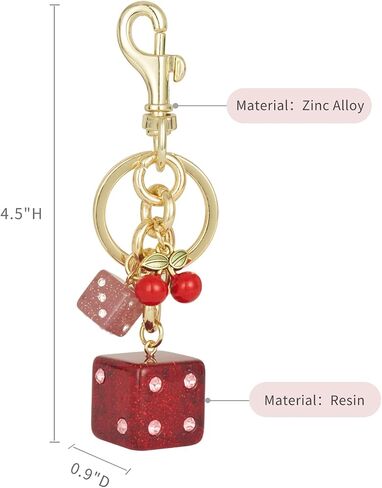 Dice Bag Charm Keychain for Women Cute Purse Charms with Gold Clip for Handbags or Keys in Kuwait