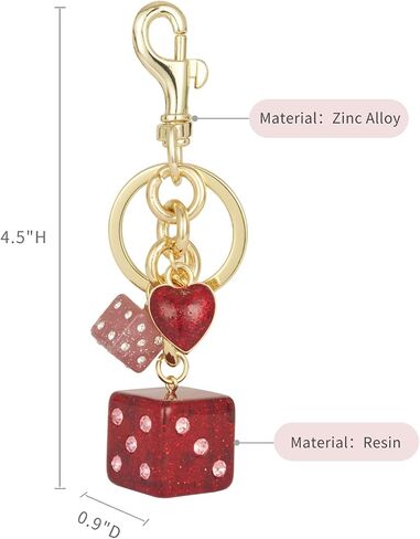 Dice Bag Charm Keychain for Women Cute Purse Charms with Gold Clip for Handbags or Keys in Kuwait