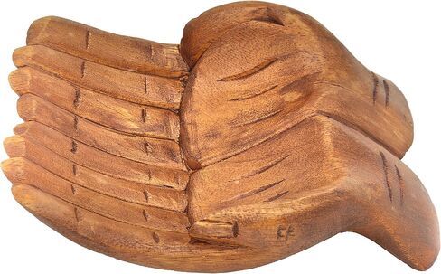 Unique Gift Balinese Hands Carved Wood Offering Bowl Gemstone Crystal Keepsake Display in Saudi Arabia