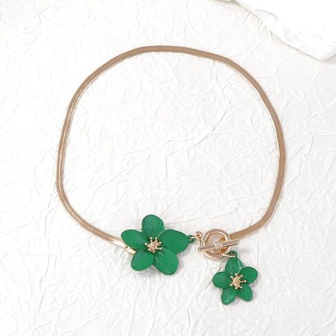 Flower Necklaces Earrings for Women Gold Statement Earrings Flower Jewelry Set Summer Charm Beach Vacation 2025 Dainty Trendy Accessories in Saudi Arabia