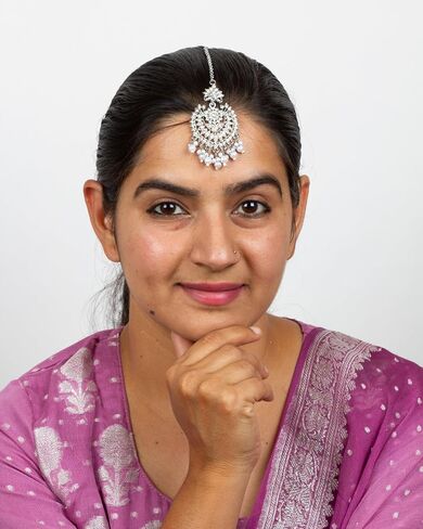 Bindhani Gold-Toned Forehead Indian Pearl Drops Maang Tikka Jewelry For Women in Saudi Arabia