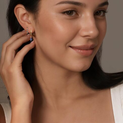 Gold Dainty Earrings Set For Women,14k Earring Stacks Gold Small Stackable Earrings,Cartilage Dangle Jewelry Hoop Earring Sets For Multiple Piercing,Birthday Ideas For Mom Friend Wife in Kuwait