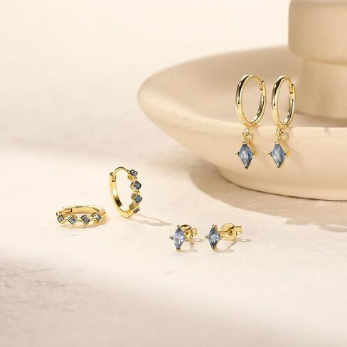 Gold Dainty Earrings Set For Women,14k Earring Stacks Gold Small Stackable Earrings,Cartilage Dangle Jewelry Hoop Earring Sets For Multiple Piercing,Birthday Ideas For Mom Friend Wife in Kuwait