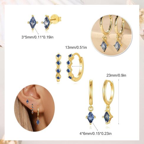Gold Dainty Earrings Set For Women,14k Earring Stacks Gold Small Stackable Earrings,Cartilage Dangle Jewelry Hoop Earring Sets For Multiple Piercing,Birthday Ideas For Mom Friend Wife in Kuwait