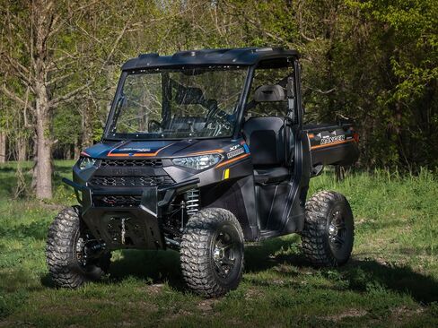 SuperATV 1/4 "الزجاج الأمامي Polycarbonate Flip لعام 2018+ Polaris Ranger XP 1000 / 2019+ Polaris Ranger XP 1000 Crew | 2 في 1 مواقف مغلقة بالكامل أو مقلوبة | مقاومة للخدش | مصنوعة في الولايات المتحدة الأمريكية in Kuwait