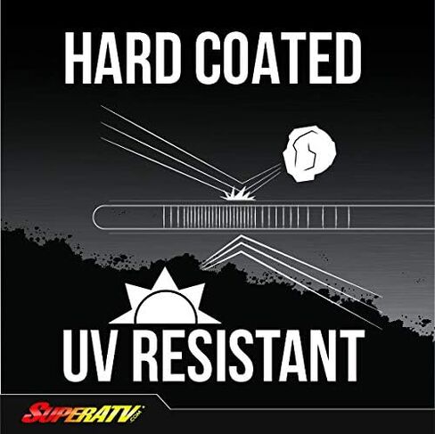 SuperATV 1/4" Polycarbonate Flip Windshield for 2018+ Polaris Ranger XP 1000 / 2019+ Polaris Ranger XP 1000 Crew | 2 in 1 Fully Closed or Flipped Up Positions | Scratch-Resistant | Made in the USA in Kuwait