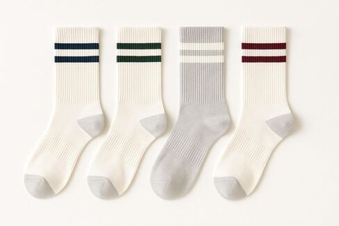 The High Crew – Vintage-Inspired Athletic Crew Socks | Extra-Long Staple Cotton | Cushioned Heel & Toe | Classic Court Style | Unisex Fit (4 Pairs) in Saudi Arabia
