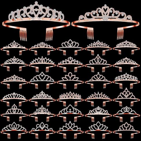 Lyrow 30 PCS Tiara Crowns for Women Princess Princess Beadband Crystal Queen Croون in Kuwait