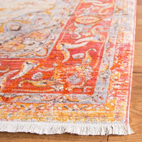 SAFAVIEH Persian Collection Area Rug - 8' x 10', Saffron & Cream, Oriental Distressed Design, Non-Shedding & Easy Care, Ideal for High Traffic Areas in Living Room, Bedroom (VTP435P) in Saudi Arabia