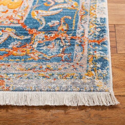 SAFAVIEH Persian Collection Area Rug - 8' x 10', Saffron & Cream, Oriental Distressed Design, Non-Shedding & Easy Care, Ideal for High Traffic Areas in Living Room, Bedroom (VTP435P) in Saudi Arabia