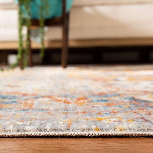 SAFAVIEH Persian Collection Area Rug - 8' x 10', Saffron & Cream, Oriental Distressed Design, Non-Shedding & Easy Care, Ideal for High Traffic Areas in Living Room, Bedroom (VTP435P) in Saudi Arabia
