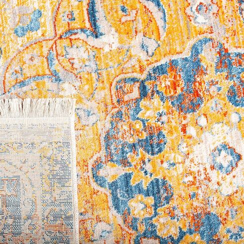 SAFAVIEH Persian Collection Area Rug - 8' x 10', Saffron & Cream, Oriental Distressed Design, Non-Shedding & Easy Care, Ideal for High Traffic Areas in Living Room, Bedroom (VTP435P) in Saudi Arabia