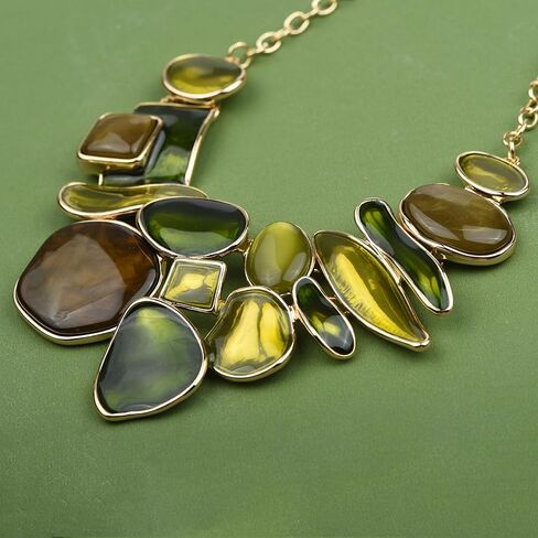 Vintage Colorful Crystal Bubble Chunky Statement Necklace Earrings Set Wedding Party Jewelry in Kuwait