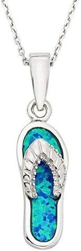 Beaux Bijoux Sterling Silver ابتكرت أقراط أوبال Flip-Flop و REDANT مع سلسلة 18 " in Saudi Arabia