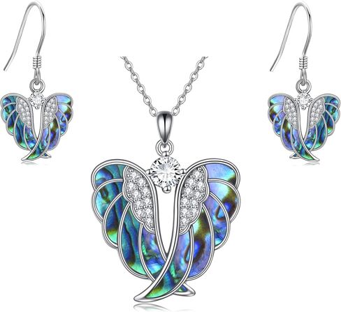 YFN Angel Wings Necklace Earrings Set Sterling Silver Guardian Angel Wings Pendant Jewelry for Women in Saudi Arabia