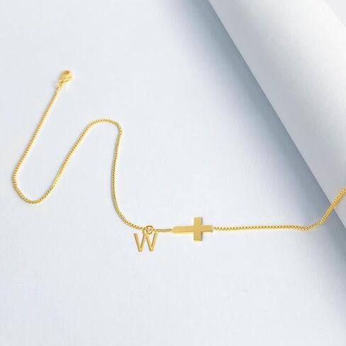 قلادة قلادة مملوءة بالذهب 14K مطلي بالذهب للنساء مع خطاب أولي - مجوهرات دينية أنيقة لهدايا عيد الأم من ابن الابنة ، سلسلة قلادة قابلة للتعديل in Kuwait