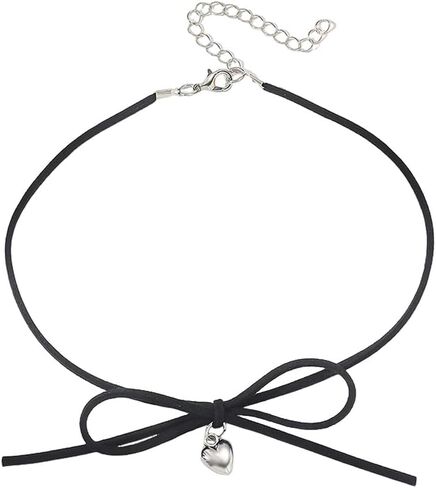 DTJA VINTAGE HEART BOWKNOT VELVET DCHOKER NETLACE for Women Gothic Ribbon Bow Love Love Charms Nealble Stail Associed Accessories Crovies Christmeen Cosplay Party Jewelry Gift in Saudi Arabia