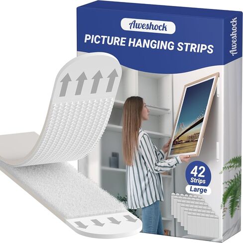 Picture Hanging Strips , Adhesive Wall Hanging Strips Damage Free ,Heavy Duty Sticky Tack for Wall Hanging Posters Strips, 30 Pairs Medium Picture Hangers Without Nails(60 Strips) in Saudi Arabia
