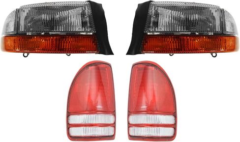 TRQ Lighting Kit Compatible with 94-98 Ford Mustang FO2502130 FO2503130 FO2520125 FO2521125 in Saudi Arabia