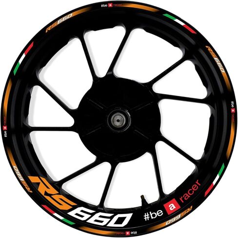 Motorcycle Reflective Wheel Stripes kit Vinyl Wheel Rim Stickers Compatible with Aprilia RS660 2020-2023 (Orange) in Kuwait