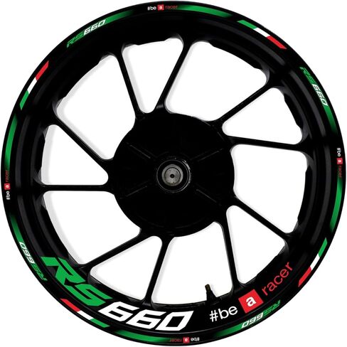 Motorcycle Reflective Wheel Stripes kit Vinyl Wheel Rim Stickers Compatible with Aprilia RS660 2020-2023 (Orange) in Kuwait