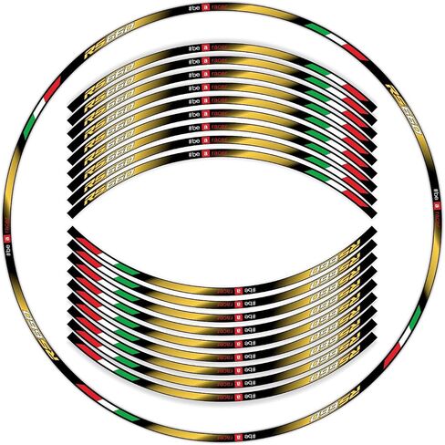 Motorcycle Reflective Wheel Stripes kit Vinyl Wheel Rim Stickers Compatible with Aprilia RS660 2020-2023 (Orange) in Kuwait