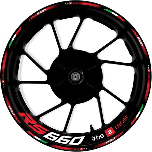 Motorcycle Reflective Wheel Stripes kit Vinyl Wheel Rim Stickers Compatible with Aprilia RS660 2020-2023 (Orange) in Kuwait