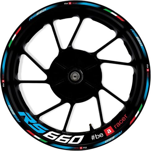 Motorcycle Reflective Wheel Stripes kit Vinyl Wheel Rim Stickers Compatible with Aprilia RS660 2020-2023 (Orange) in Kuwait