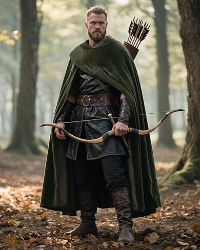 عباءة Joukavor في العصور الوسطى مع زي Hood Renaissance Cape Halloween Hobbit in Kuwait