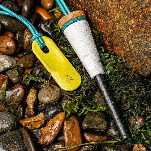 überleben Ferro Rod Fire Starter for Survival w/Fire Striker - 3/8" Thick Fire Steel, 15,000 Strikes - Waterproof Flint and Steel - Camping Fire Starter Rod w/Wood Handle, Lanyard in Kuwait