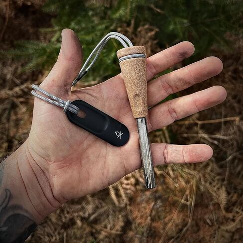 überleben Ferro Rod Fire Starter for Survival w/Fire Striker - 3/8" Thick Fire Steel, 15,000 Strikes - Waterproof Flint and Steel - Camping Fire Starter Rod w/Wood Handle, Lanyard in Kuwait