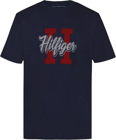 Tommy Hilfiger Boys' Short Sleeve Graphic Crew Neck T-Shirt, Soft, Comfortable, Relaxed Fit, Varsity Red, 10-12 in Saudi Arabia
