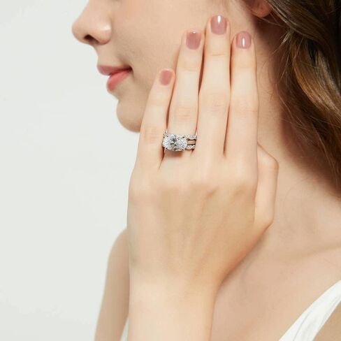 Berricle Sterlling Silver Milgrain Companting Rings 5.5 قيراط مكعب Zirconia CZ Solitaire Ring للنساء ، Rhodium مطلي in Saudi Arabia