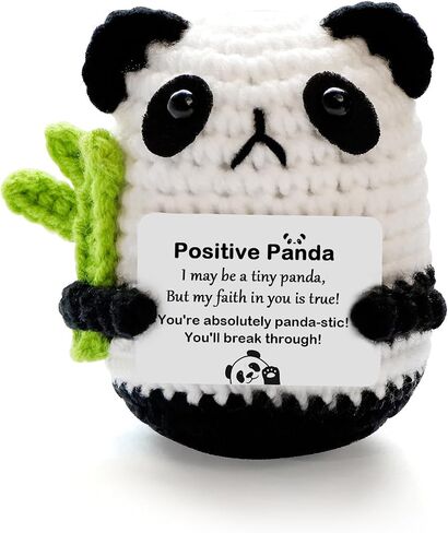 Emotional Support Positive Crochet Panda Animals Cute Motivational Birthday Gifts for Daughter Son Gir Handmade Panda Potato for Best Friends Party Home Decor in Saudi Arabia