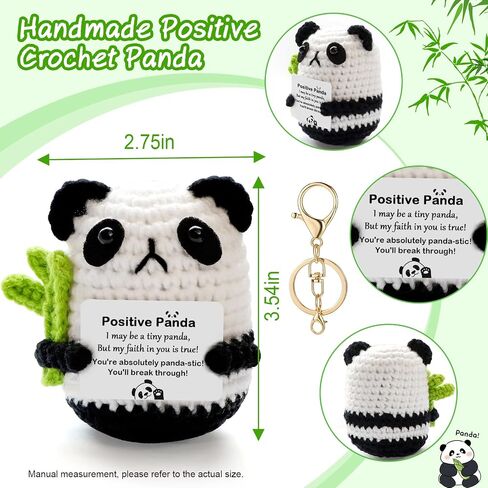 Emotional Support Positive Crochet Panda Animals Cute Motivational Birthday Gifts for Daughter Son Gir Handmade Panda Potato for Best Friends Party Home Decor in Saudi Arabia